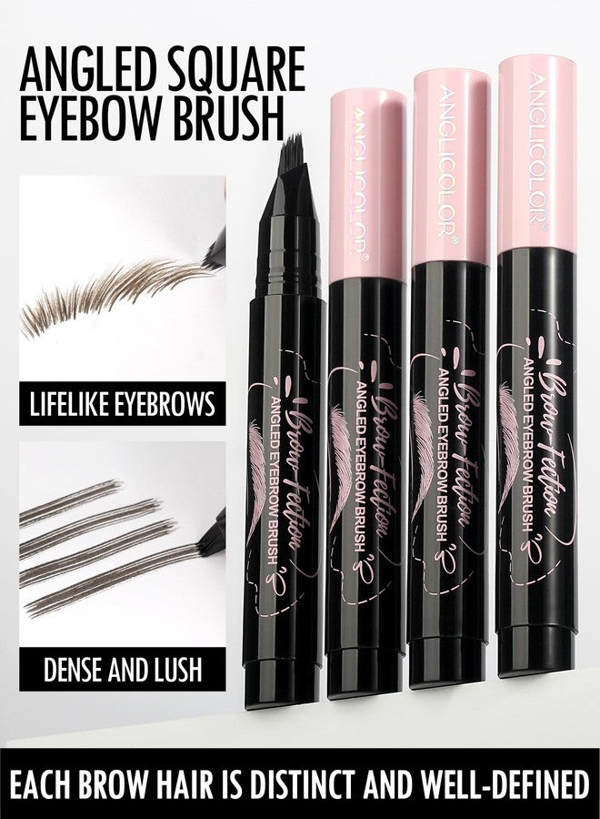 Anglicolor Eyebrow Pen, Angled Brow Brush, Microblading Eyebrow Pencils for Women, Natural Brow Pen, Eyebrow Brush To Hair-Like Strokes Long-Lasting, Waterproof, Smudge-Proof (02 Tawny Brown) - Image 2