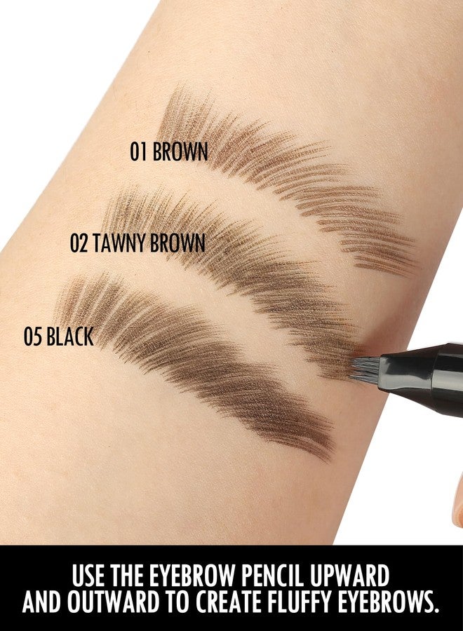 Anglicolor Eyebrow Pen, Angled Brow Brush, Microblading Eyebrow Pencils for Women, Natural Brow Pen, Eyebrow Brush To Hair-Like Strokes Long-Lasting, Waterproof, Smudge-Proof (02 Tawny Brown) - Image 4