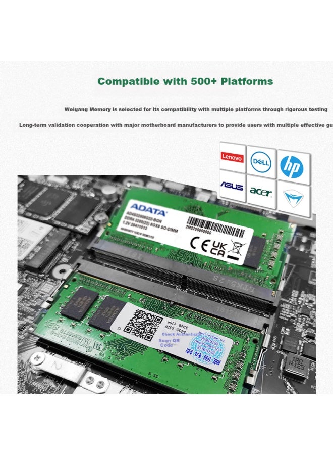 ADATA وحدة ذاكرة لابتوب أدايتا 8 جيجابايت DDR4 3200 تتفتح بألوان متعددة - Image 3