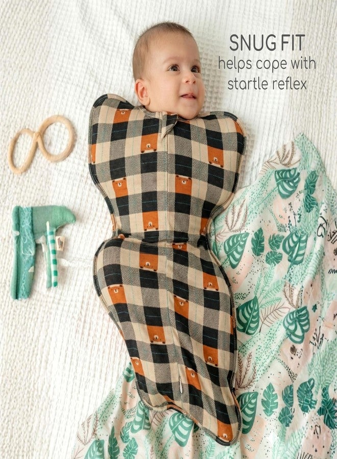 Cocoon Care 0.5 TOG Knitted Bamboo Cotton Arms Up Swaddle Sleeping Pod for Baby | Sleep Sack | Sleeping Bag for New Born Baby | 0-1 M | Blackchecks - Image 4