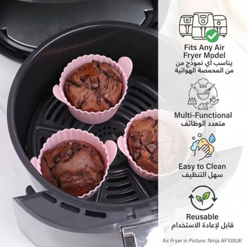 Air fryer ramekins, silicone egg moulds, black, heat-resistant and non-stick, for baking and poaching - Image 4