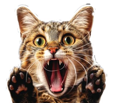 MAKTEM Funny Freaking Out 3D Dog Car Decal Cat Graphic Auto Decor Peeking Cute Cat Car Decal for Car Laptop Hard Case Electronic Window Mirror Kitty CAT - Image 1