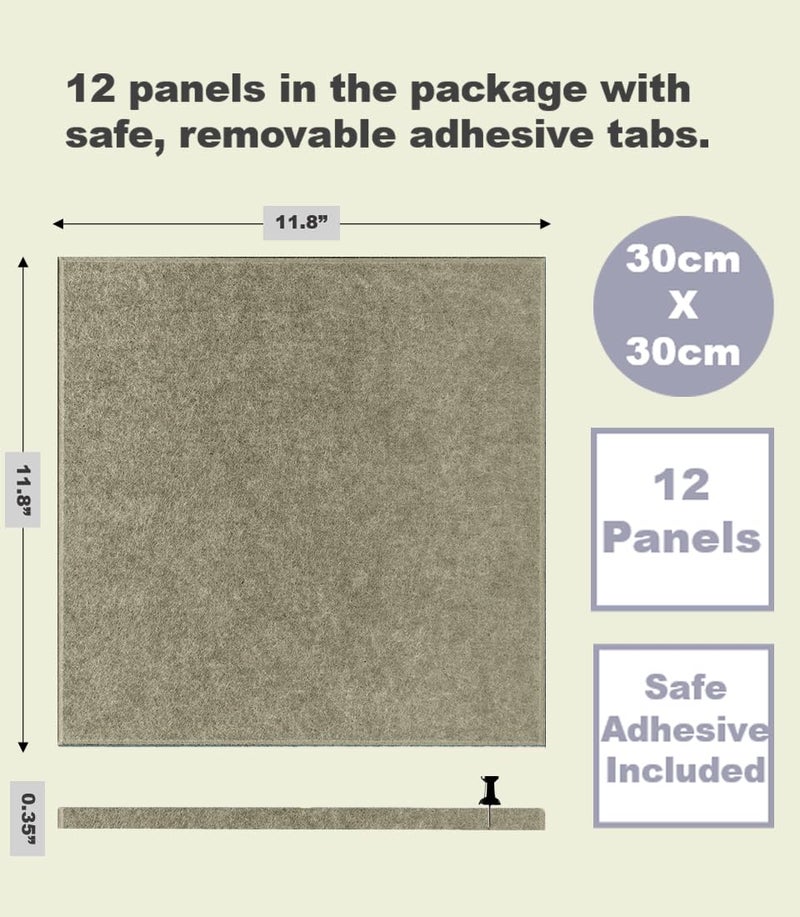 DECORITA Large Cork Board Alternative - 47"x35" 12 Pack Felt Wall Tiles with Safe Removable Adhesive Tabs, Cork Wall Tiles Cork Board for Home Office Pin Board Tack Board 48 x 36 - Olive - Image 4