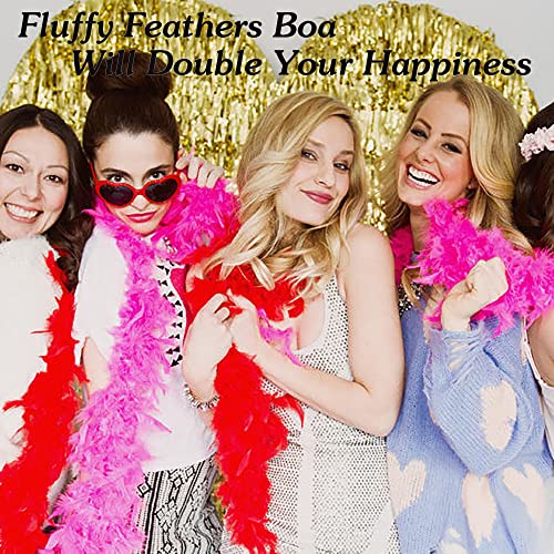 Larryhot 45g White Feather Boa - 2 Yards Turkey Boa Feathers for Party Bulk,Christmas,Wedding Centerpieces,Costume,Concert,Pet and Home Decoration(45g-White) - Image 2