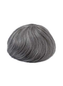 Suncolor Hair Mens Toupee Gray 260 Swiss Lace Human Hair Piece Dark Brown mixed 60 Gray Hair System 