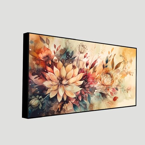 DEKORSTATION Elegant Flower Painting with Frame|Wall Art for Living Room,Bedroom,Hotels|Digital Canvas Print|Canvas Painting for Home and Office Decoration | Size: 12x18 Inch - Image 3