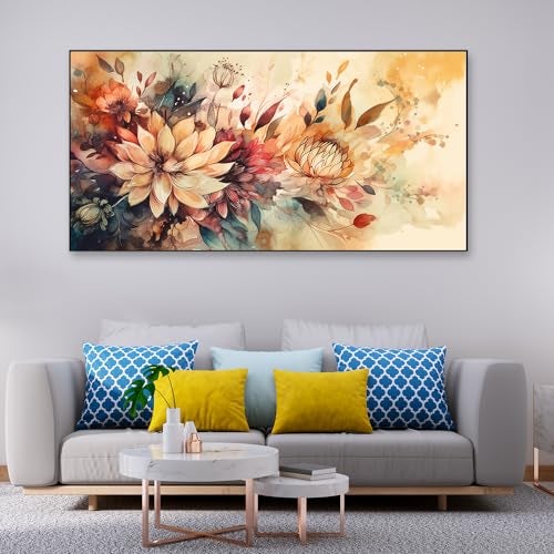 DEKORSTATION Elegant Flower Painting with Frame|Wall Art for Living Room,Bedroom,Hotels|Digital Canvas Print|Canvas Painting for Home and Office Decoration | Size: 12x18 Inch - Image 1
