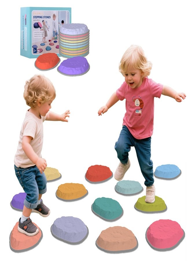 CAMELUS Stepping Stones for Kids, 12 PCS Balance Stepping Stones for Toddlers, Non-Slip Obstacle Course Sensory Toys Indoor Outdoor, Balance River Toys for Birthday, Children's Day and Christmas Gift - Image 1