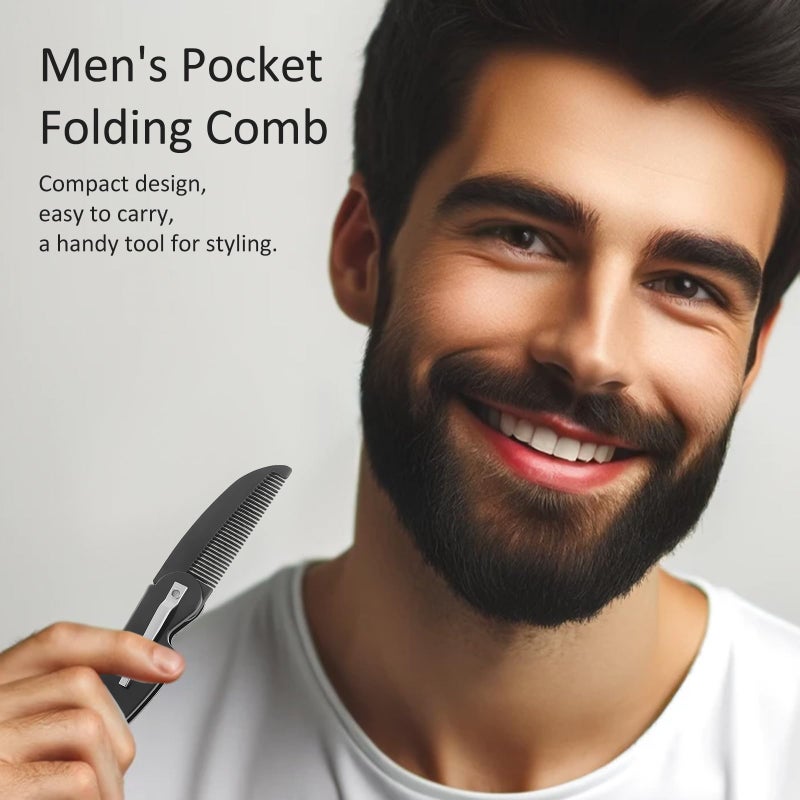 Kootinn 4-Pack Handmade Sawcut Mustache Comb, Best Pocket Folding Comb for Moustaches and Short Beards - Image 3