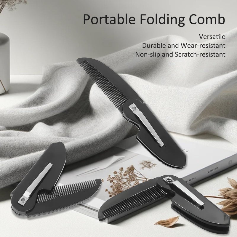 Kootinn 4-Pack Handmade Sawcut Mustache Comb, Best Pocket Folding Comb for Moustaches and Short Beards - Image 2
