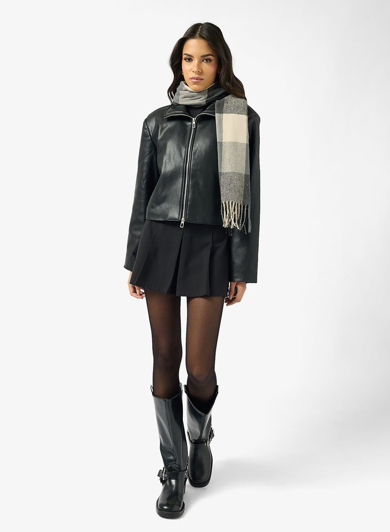 ELLA Classic Checkered Tassel Scarf - Image 3