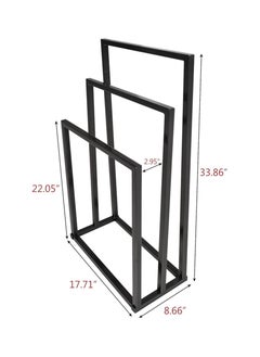Generic HOJINLINERO 3 Tiers Black Metal Towel Rack,Freestanding Towel Holder for Bathroom  - Image 3