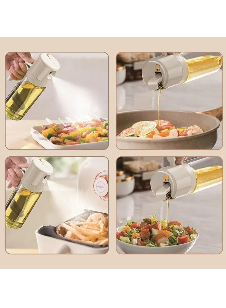 Loquat 2-in-1 Glass Oil Sprayer  Dispenser - 550ml Leak-Proof oil Bottle for Air Fryer, Cooking, Baking，Kitchen Essential - Image 5
