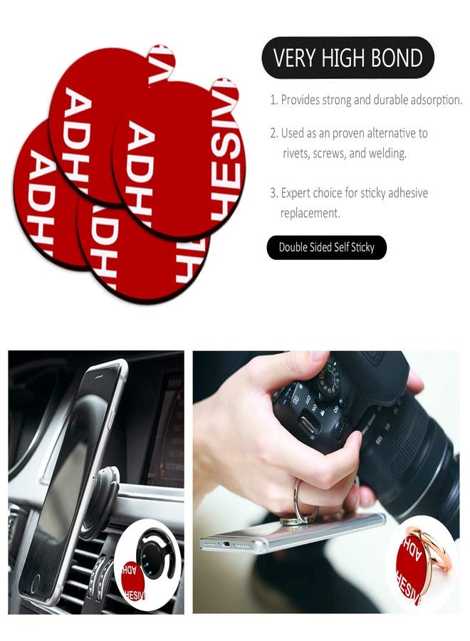 AZXYI Very High Bond Sticky Adhesive, AZXYI 12 PCS Double Side Stickers Adhesive Replacement Compatible with Socket Mount Base, Round Adhesive Tape for Car Magnetic Phone Holder Base & Phone Ring Holer Base - Image 4