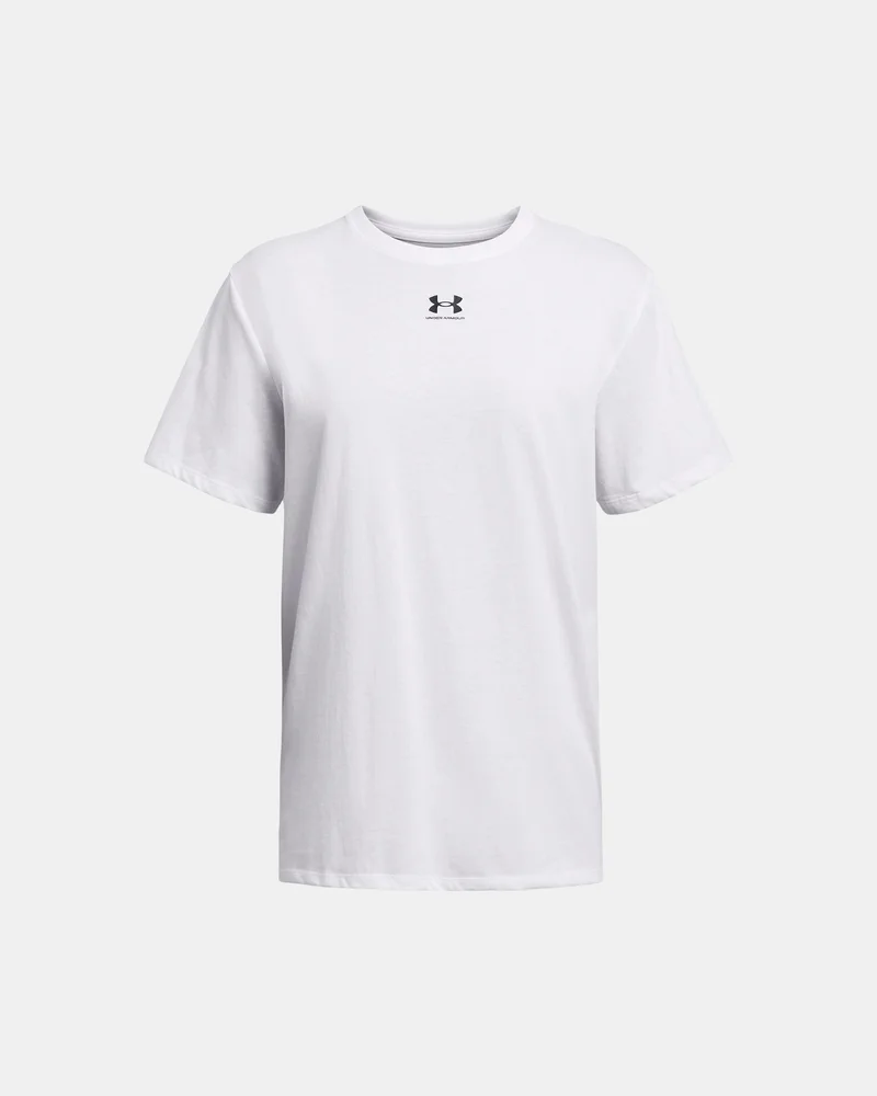 UNDER ARMOUR White Women's Campus Logo T-Shirt for Women | Best Price UAE