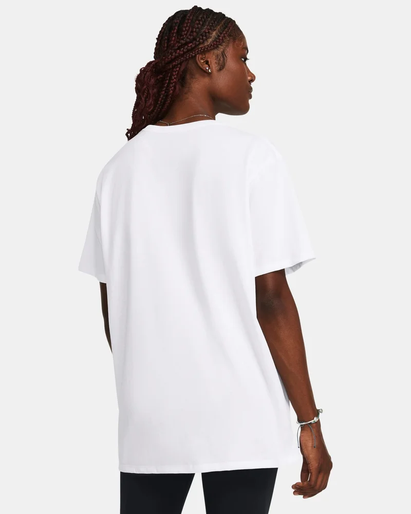 UNDER ARMOUR White Women's Campus Logo T-Shirt for Women | Best Price UAE