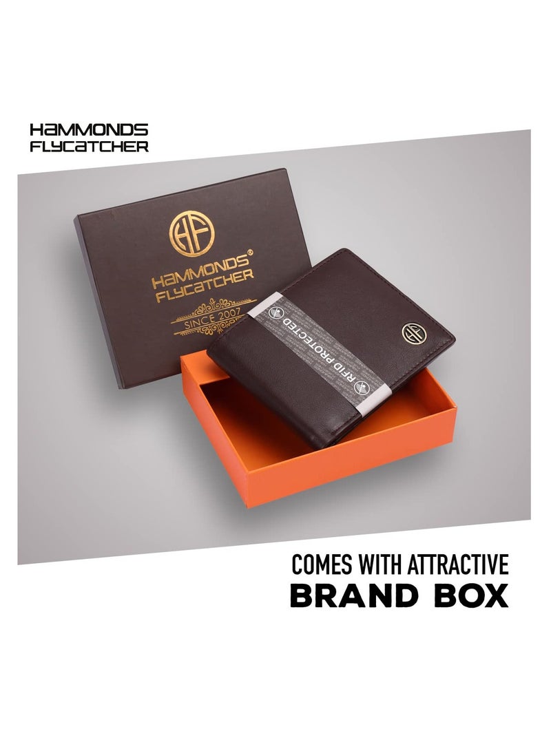  هاموندز فلاي كاتشر محفظة جلدية للرجال بلون بني ريدوود مع حماية  وأربع خانات للبطاقات - Image 4
