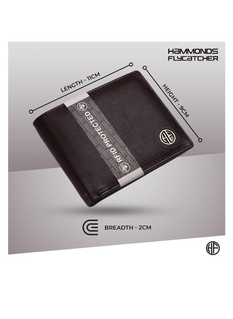  هاموندز فلاي كاتشر محفظة جلدية للرجال بلون بني ريدوود مع حماية  وأربع خانات للبطاقات - Image 5