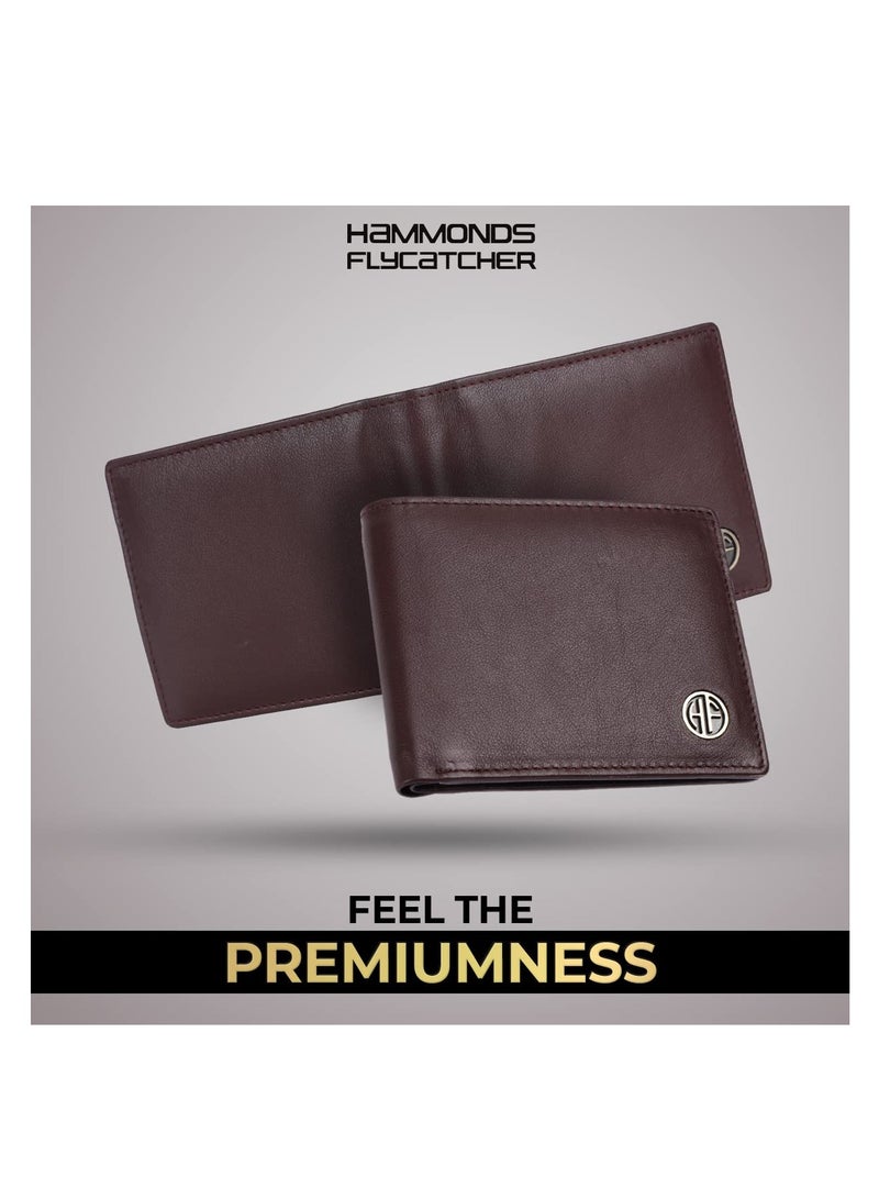  هاموندز فلاي كاتشر محفظة جلدية للرجال بلون بني ريدوود مع حماية  وأربع خانات للبطاقات - Image 2
