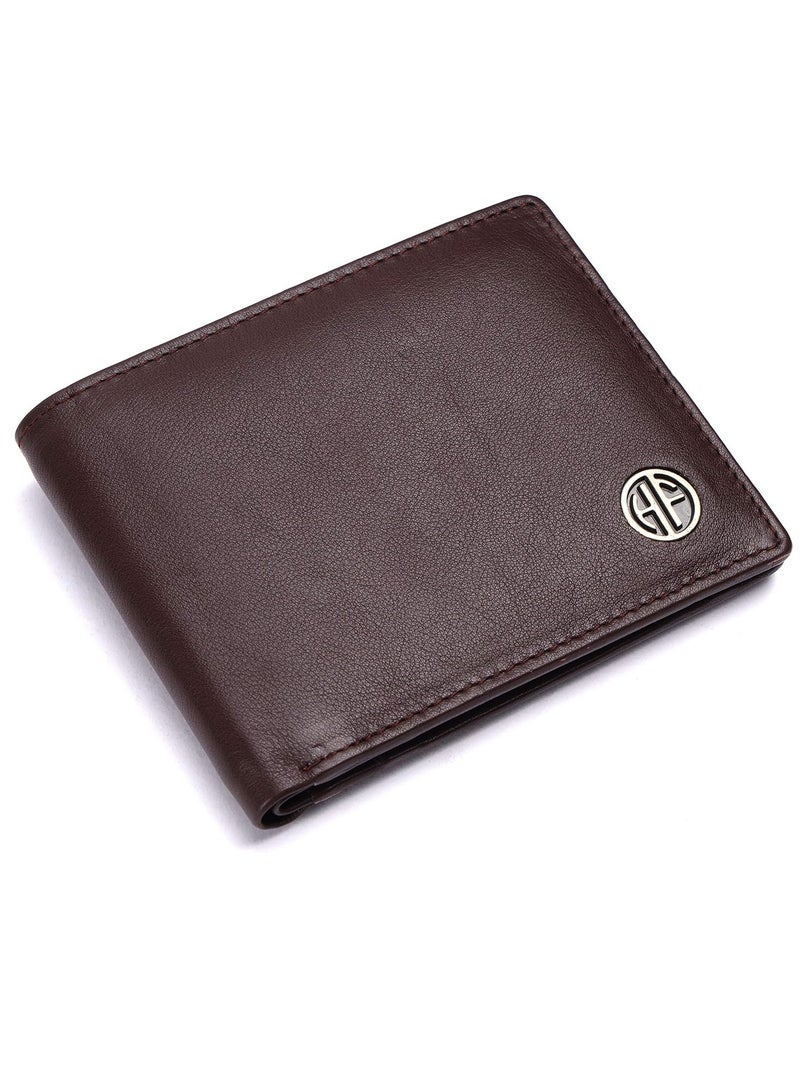  هاموندز فلاي كاتشر محفظة جلدية للرجال بلون بني ريدوود مع حماية  وأربع خانات للبطاقات - Image 1