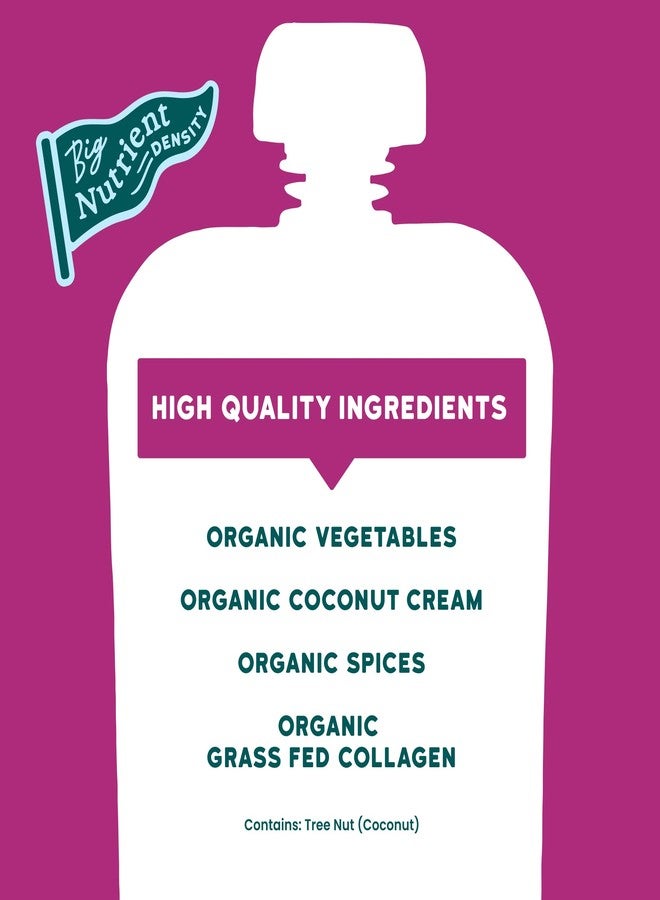Serenity Kids 6+ Months Dairy-Free Smoothie Baby Food | USDA Organic | Grass Fed Collagen Protein | 3.5 Ounce BPA-Free Pouch | Beet & Carrot | 1 Count - Image 2