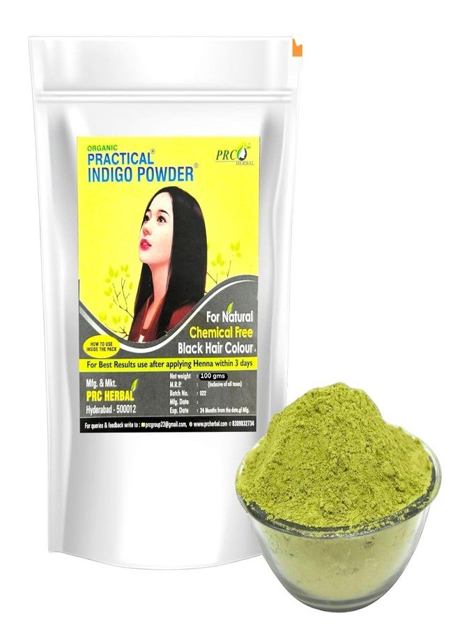 PRC HERBAL Indigo Powder for Hair | 100% Pure & Natural [Pack of 3, 300gm] | Chemical-Free Hair Color | Nourishes Scalp, Covers Grey Hair & Gives Natural Black/Brown Shade | For Men & Women - Image 1