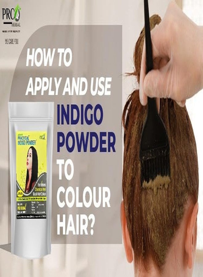 PRC HERBAL Indigo Powder for Hair | 100% Pure & Natural [Pack of 3, 300gm] | Chemical-Free Hair Color | Nourishes Scalp, Covers Grey Hair & Gives Natural Black/Brown Shade | For Men & Women - Image 3