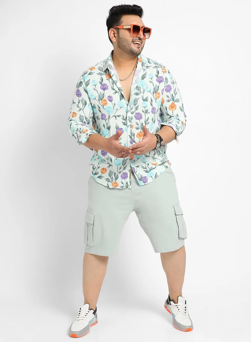 Instafab Plus Rose Garden Print Shirt