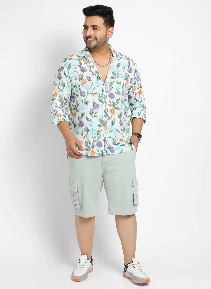 Instafab Plus Rose Garden Print Shirt