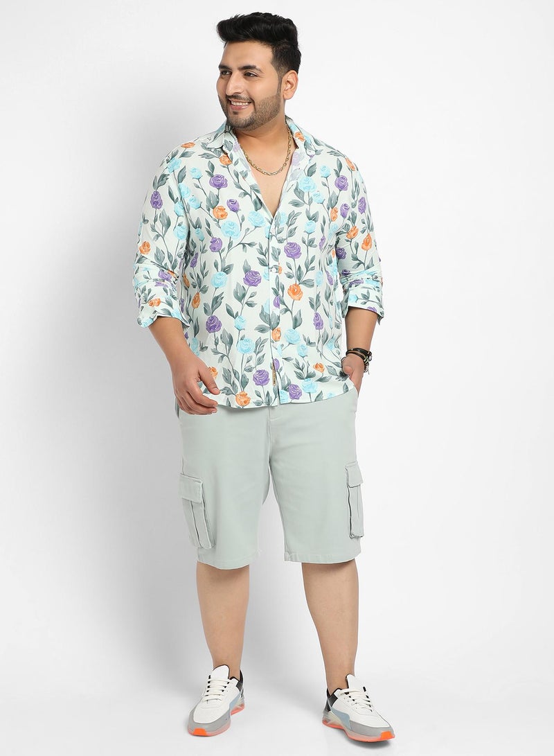 Instafab Plus Rose Garden Print Shirt - Image 5