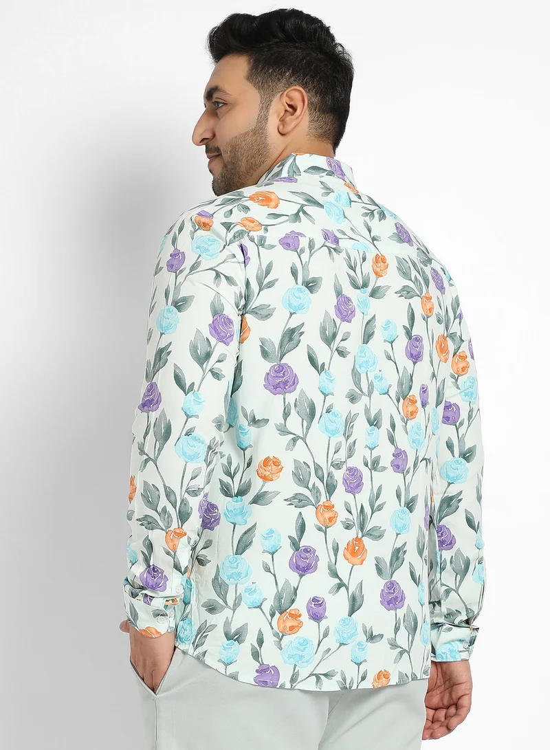 Instafab Plus Rose Garden Print Shirt