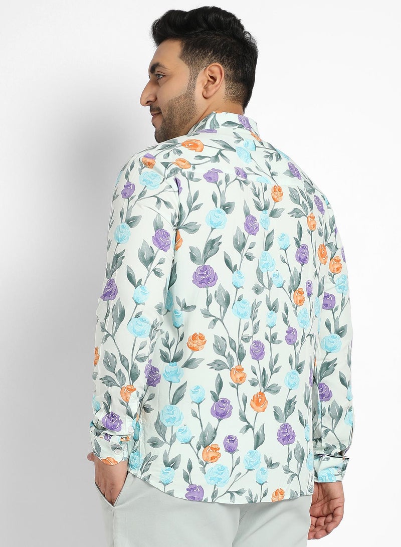 Instafab Plus Rose Garden Print Shirt - Image 4