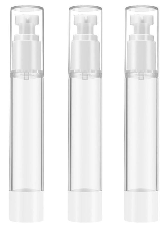 Qeuly 3 Pack Airless Pump Bottles 1.7 oz Travel Size Pump Bottle Lotion Container Refillable Cosmetic Pump Dispensers for Foundation Moisturizer Shampoo Toiletry (SN-50) - Image 1