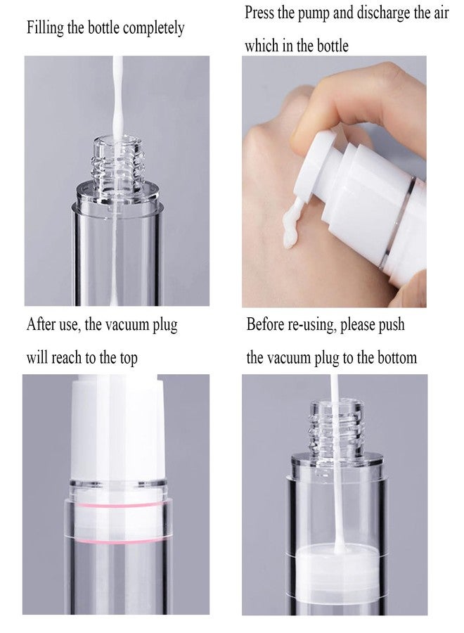 Qeuly 3 Pack Airless Pump Bottles 1.7 oz Travel Size Pump Bottle Lotion Container Refillable Cosmetic Pump Dispensers for Foundation Moisturizer Shampoo Toiletry (SN-50) - Image 3
