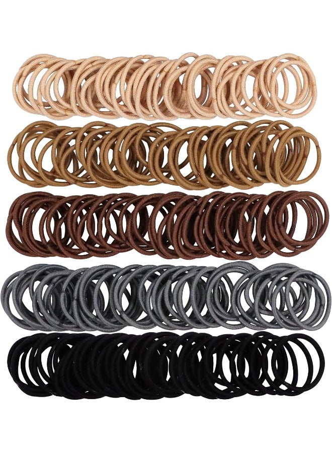 WillingTee 200PCS Small Hair Ties, No Crease Baby Hair Ties, Elastic Hair Ponytail Holder Hair Accessories for Baby Girls Infants Toddlers Kids, Neutral Color - Image 1