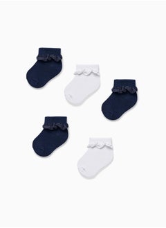 زيبي Zippy Pack 5 Pairs Of Socks With Lace For Baby Girls  - Image 4