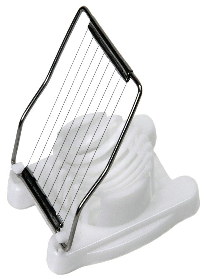 Chef Craft Basic Plastic Egg Slicer, 4 inches in length 8 stainless steel wires, White - Image 1