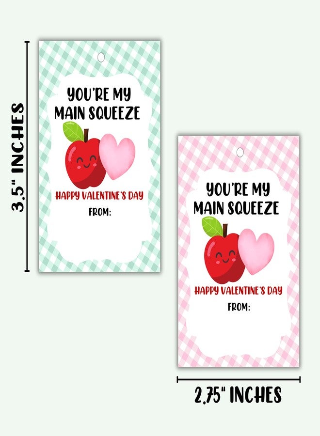 Lashicorn You’re My Main Squeeze Valentine's Day Hang Tags with Hole for Applesauce Pouches | 40 pk Tags 2.5x3.5” Pink & Green Bulk Classroom to Attach to Applesauce for Vday Class Treat Gifts from Teacher - Image 4