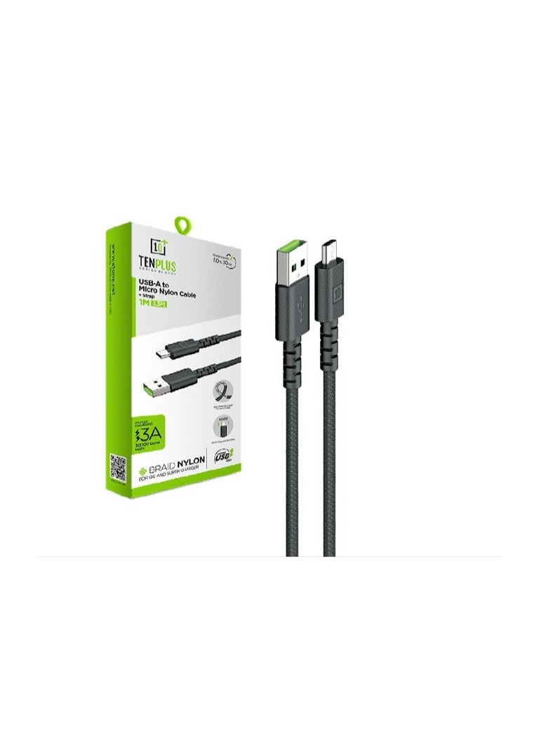 tenplus - Micro USB - cut-resistant fabric for charging and data transfer Maximum charging capacity 5V 3A Data transfer speed of 480 MB/s - Image 1