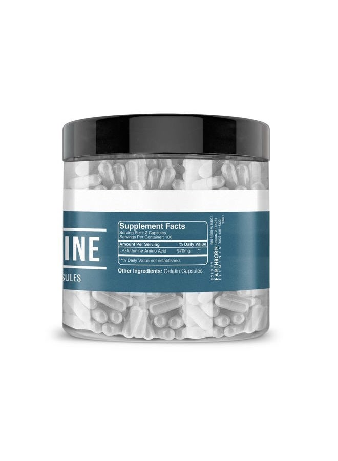 earthborn elements L-Glutamine 200 Capsules, Pure & Undiluted, No Additives - Image 4