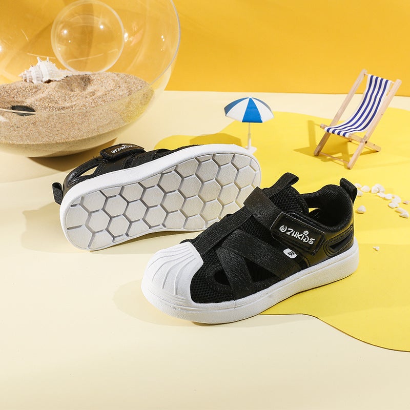 Boys Shoes Slip-On Spring And Soft Bottom Breathable Children'S Shell Head Kick-Off Girls' Sports Shoes Anti-Collision Sandals - Image 4