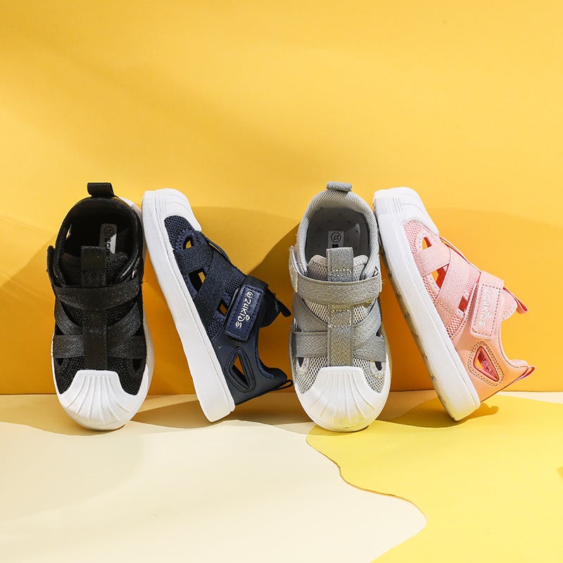 Boys Shoes Slip-On Spring And Soft Bottom Breathable Children'S Shell Head Kick-Off Girls' Sports Shoes Anti-Collision Sandals - Image 2
