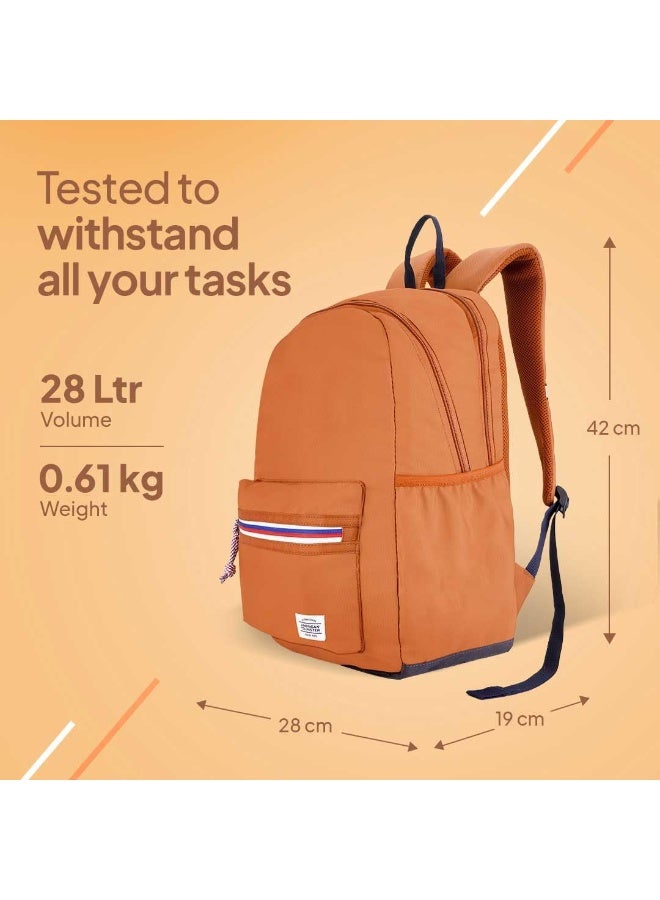 American Tourister Carter, 28L Volume College and Office 4 Compartment Laptop Backpack with Front Organizer and Spacious Interiors for Unisex - Ginger,Orange - Image 2
