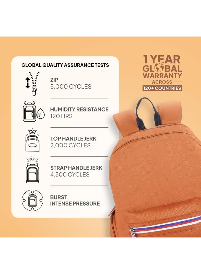 American Tourister Carter, 28L Volume College and Office 4 Compartment Laptop Backpack with Front Organizer and Spacious Interiors for Unisex - Ginger,Orange - Image 4