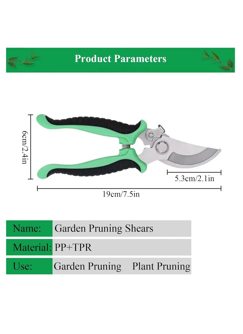 RATSAW - 19cm Hand Gardening Cutter Professional Garden Scissors with Stainless Steel Blade Ultra Sharp Scissors for Trimming Fruits Flowers Plants Green - Image 1