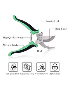 RATSAW 19cm Hand Gardening Cutter Professional Garden Scissors with Stainless Steel Blade Ultra Sharp Scissors for Trimming Fruits Flowers Plants Green  - Image 3