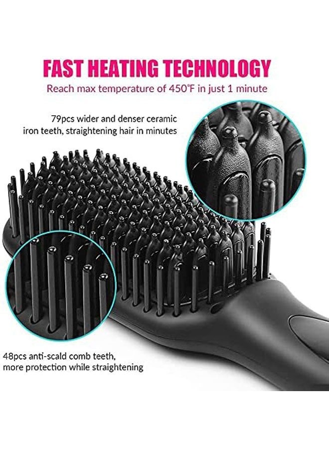 general Hair Straightener Brush, Ionic Hair Straightening Brush with Fast MCH Ceramic Heating, Anti-Scald, Auto Temperature Lock and Auto-Off Function, Portable Straightening Comb for Home - Image 2