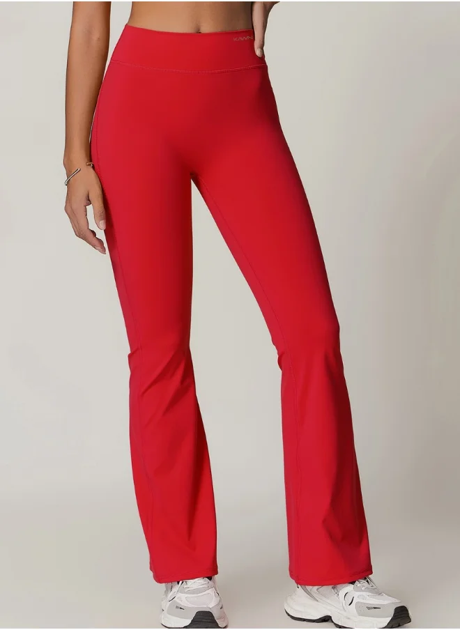 كون.يوغا Womens High Waist Contour Seamless Workout sport Flared Leggings Yoga Pants Tummy Control Running Pants