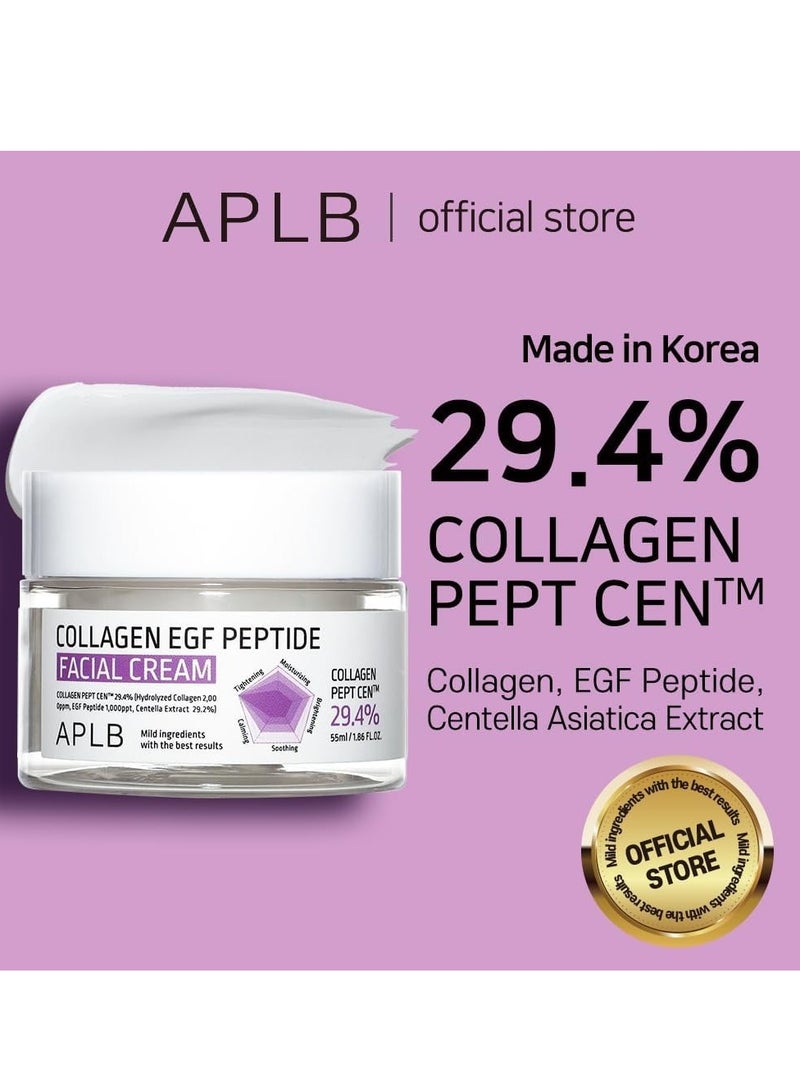 APLB Collagen EGF Peptide Facial Cream | COLLAGEN PEPT CEN™ 29.4% 1.86 FL.OZ/Korean Skincare, Elasticity care, Deep hydration, Revitalize for gentle and improve skin texture - Image 2