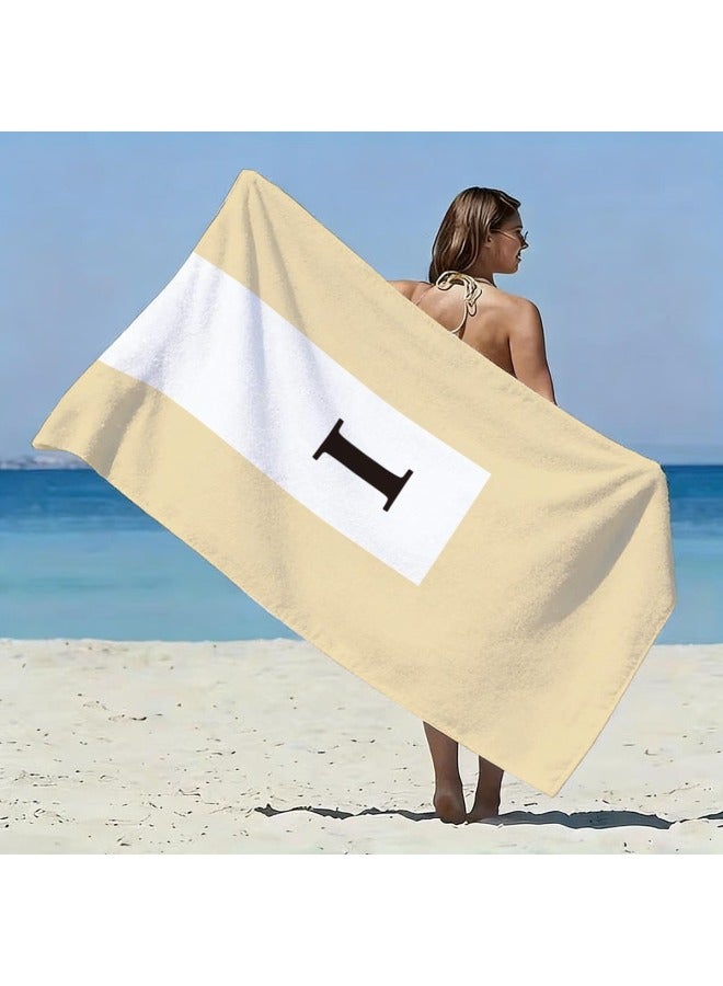Letter Double-sided Terry Printed Beach Towel Microfiber Adult Swimming Bath Towel Quick-dry
